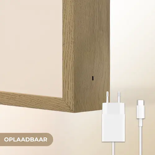 Vaas - Geruit - Bloem - Groen Light Box met batterij (Wandlamp) middel -USP_websiteoplaadbaarNL