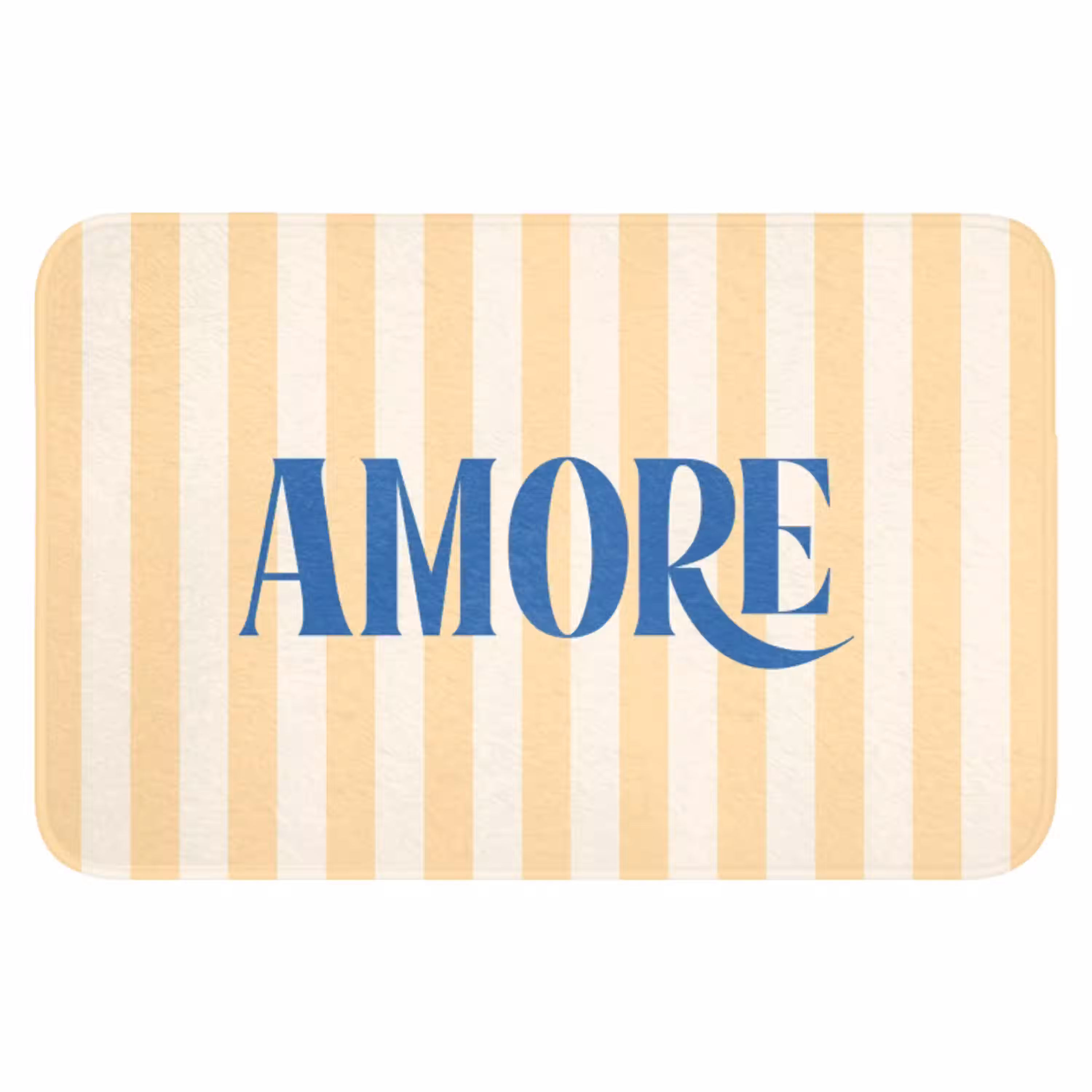 Blauw - Geel - Strepen - Amore WCmat klein -3d