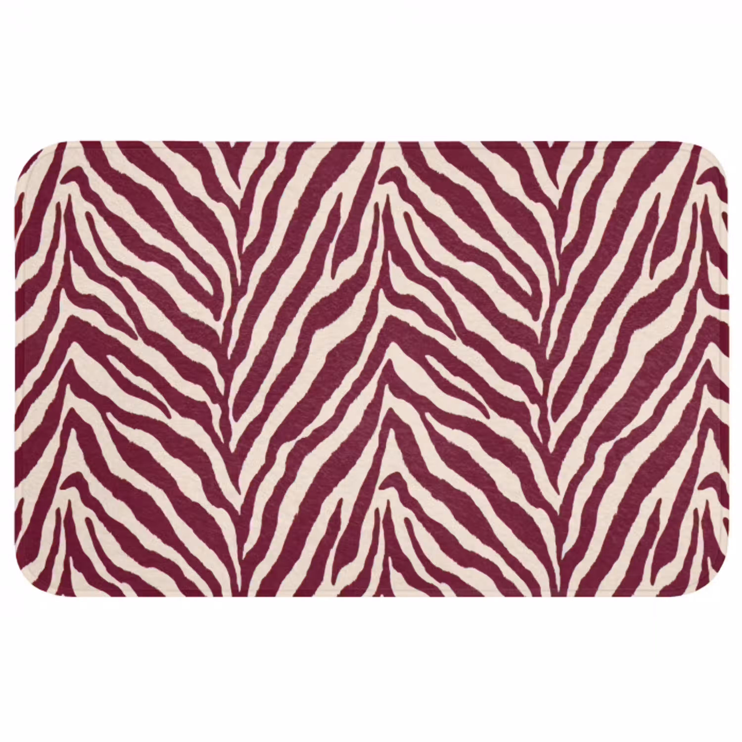 Zebra - Motief - Bordeaux - Rood Badmat middel 997 -3d