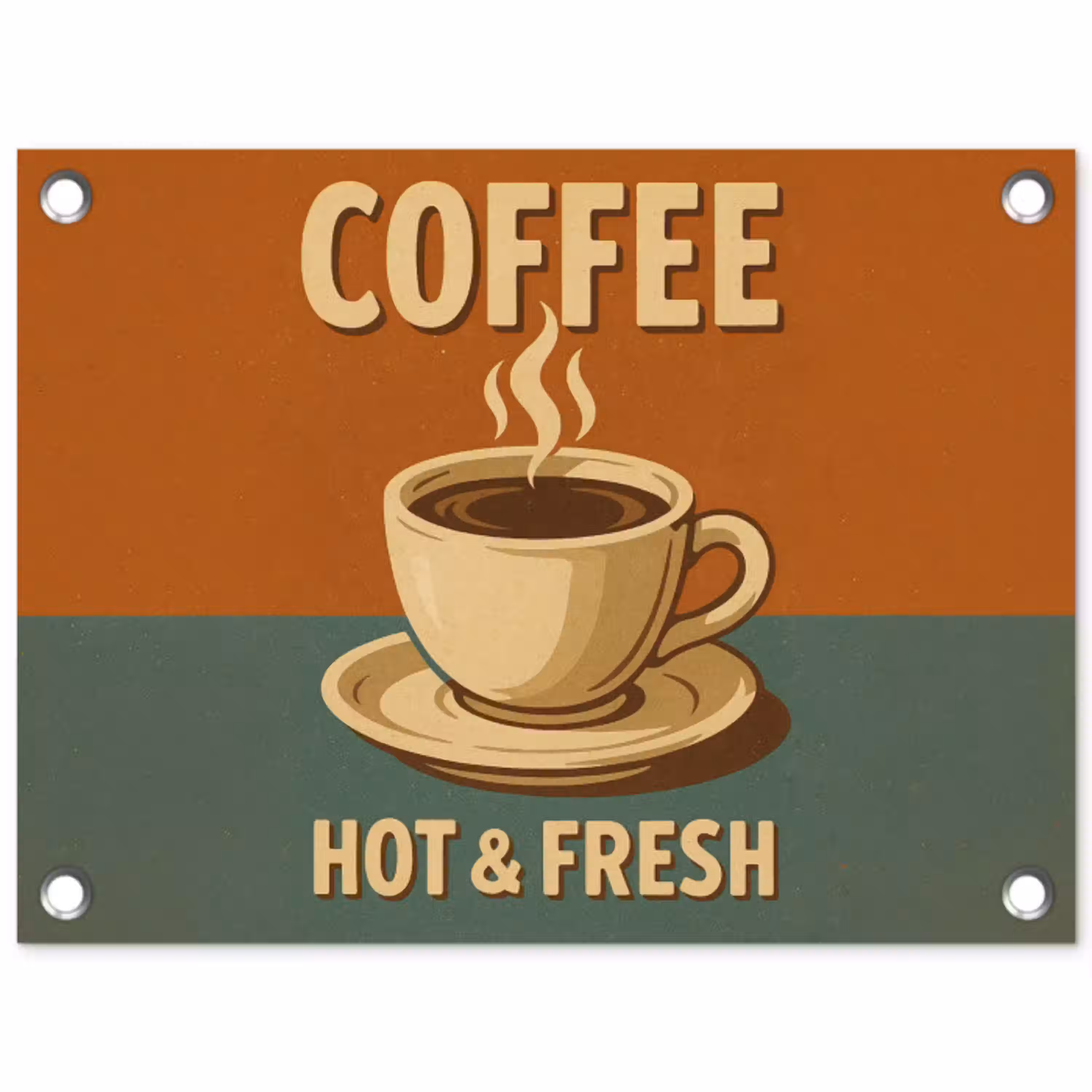 Koffie - Kop - Vintage - Quote tuinposter los doek klein -3d