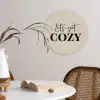 Beige - Winter - Quote - Cozy Wandcirkel kunststof plaat 5mm dik klein -sfeer4