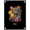 Kat in tropische street art stijl tuinposter los doek klein -3d