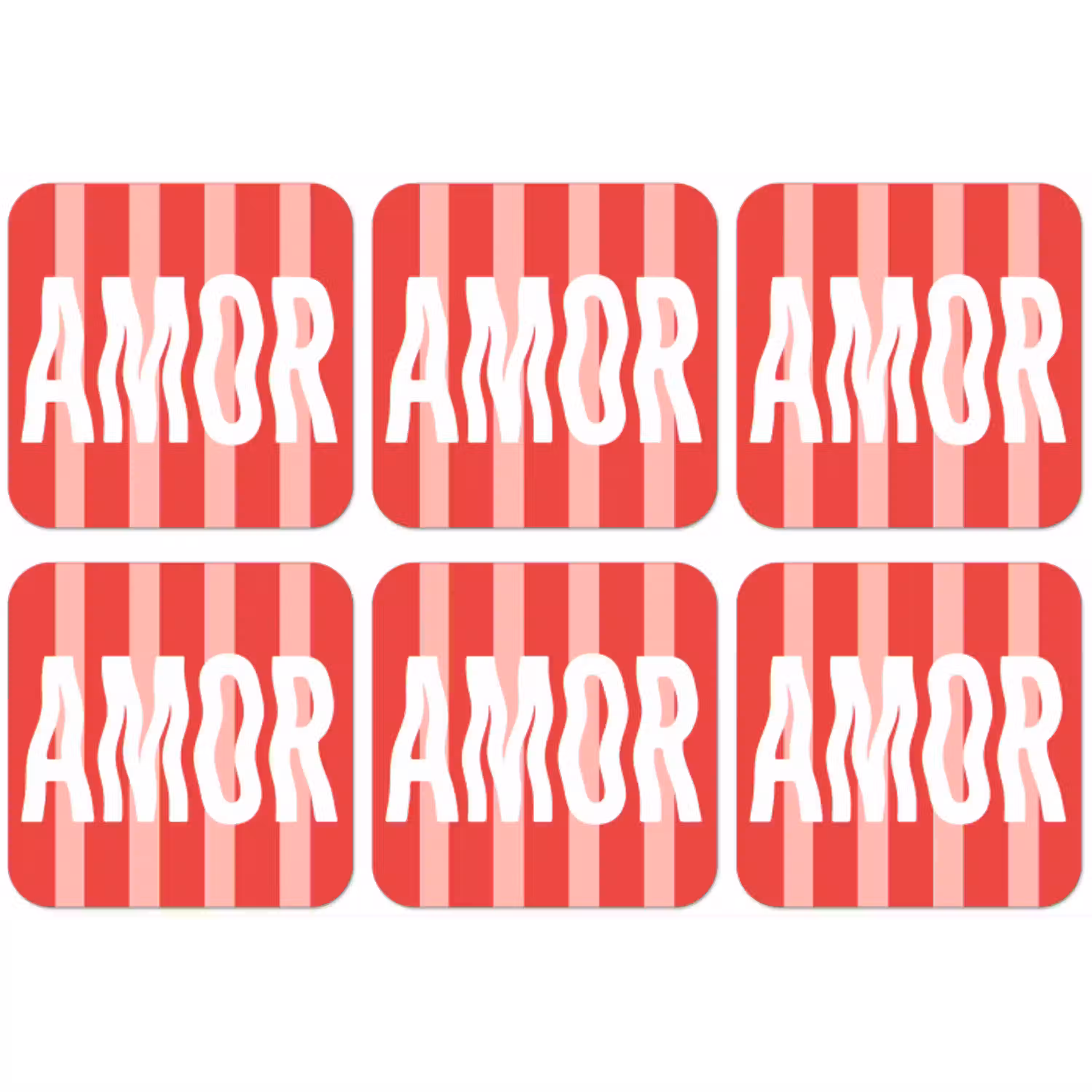 Amor - Strepen - Rood - Roze onderzetter kurk middel -zkaufland3dotto
