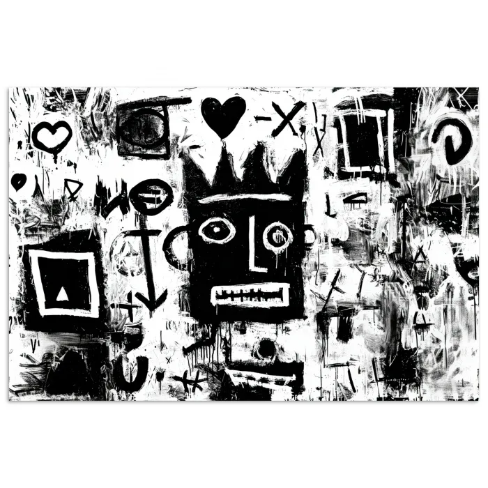 Vormen - Gezocht - Zwart - Abstract poster papier klein -3d