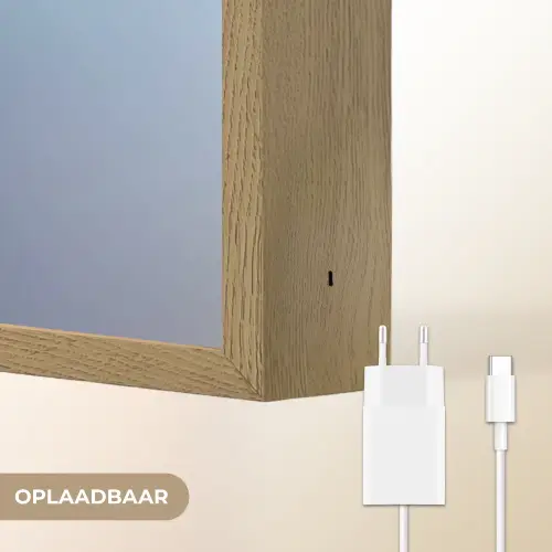Blauw - Bloem - Glazen - Sierlijk Light Box met batterij (Wandlamp) middel -USP_websiteoplaadbaarNL