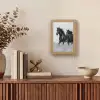 Paarden - Gras - Zwart - Wit Light Box met kabel (Tafellamp) klein -sfeer2