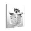 Hond - Krant - Toilet - Zwart wit - Dieren aluminium wit klein -3d