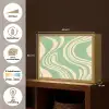 Golvende lijnen - Mintgroen - Dansende vormen Light Box met batterij (Wandlamp) middel -USP_websiteoverzichtNL