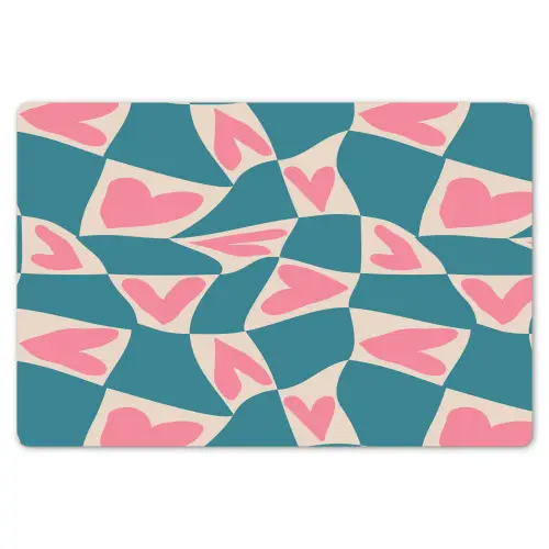 Blauw - Vlakken - Patroon - Hartjes Placemat vinyl groot 368 -zzsfeer1_Kitchenyeah-website