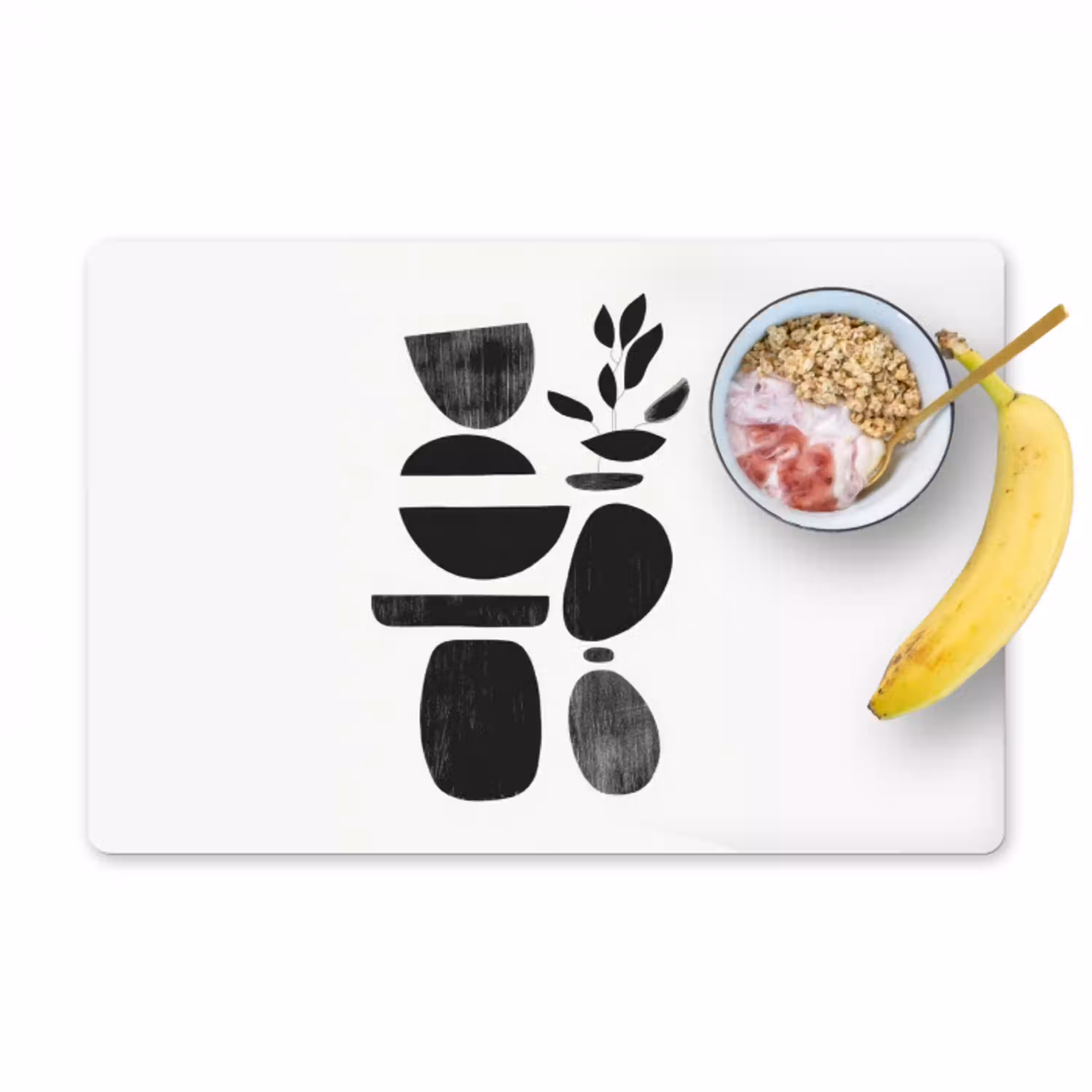 Japandi - Zwart - Abstract Placemat vinyl groot -zzzproduct_Kitchenyeah-website