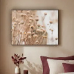 Droogbloemen - Beige - Bloemen - Natuur Textielframe zwart klein -sfeer1
