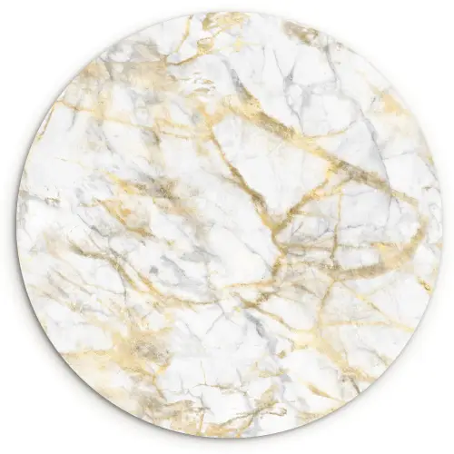 Marmer - Wit - Expressief - Goudaccenten Wandcirkel plexiglas klein 852 -3d
