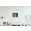 Abstract - Pink - Lijnen - Groen textielposter latten blank klein -kinderkamer