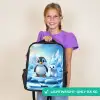 Pinguïn en ijsbeertje op ijsschotsen Rugzak - Zwart middel -sfeer4_UK