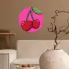 Kers - Roze - Fruit Wandcirkel behangsticker klein -sfeer1