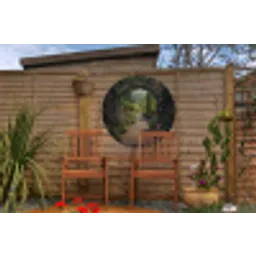 Doorkijk - Bloemen - Natuur - Rozenboog Wandcirkel tuinposter met ringen klein -buiten3