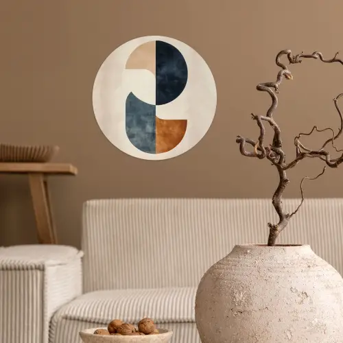 Cirkels - Abstract - Kleurrijk Wandcirkel behangsticker klein -sfeer1