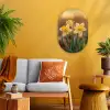 Bloemen - Geel - Wazig Wandcirkel Ovaal Forex klein -sfeer4