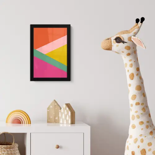 Driehoeken - Kleurrijk - Abstract fotolijst zwart zonder passe partout klein -usfeer4_kinderkamer