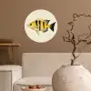 Geel - Vis - Strepen - Tropisch Wandcirkel behangsticker klein -sfeer1