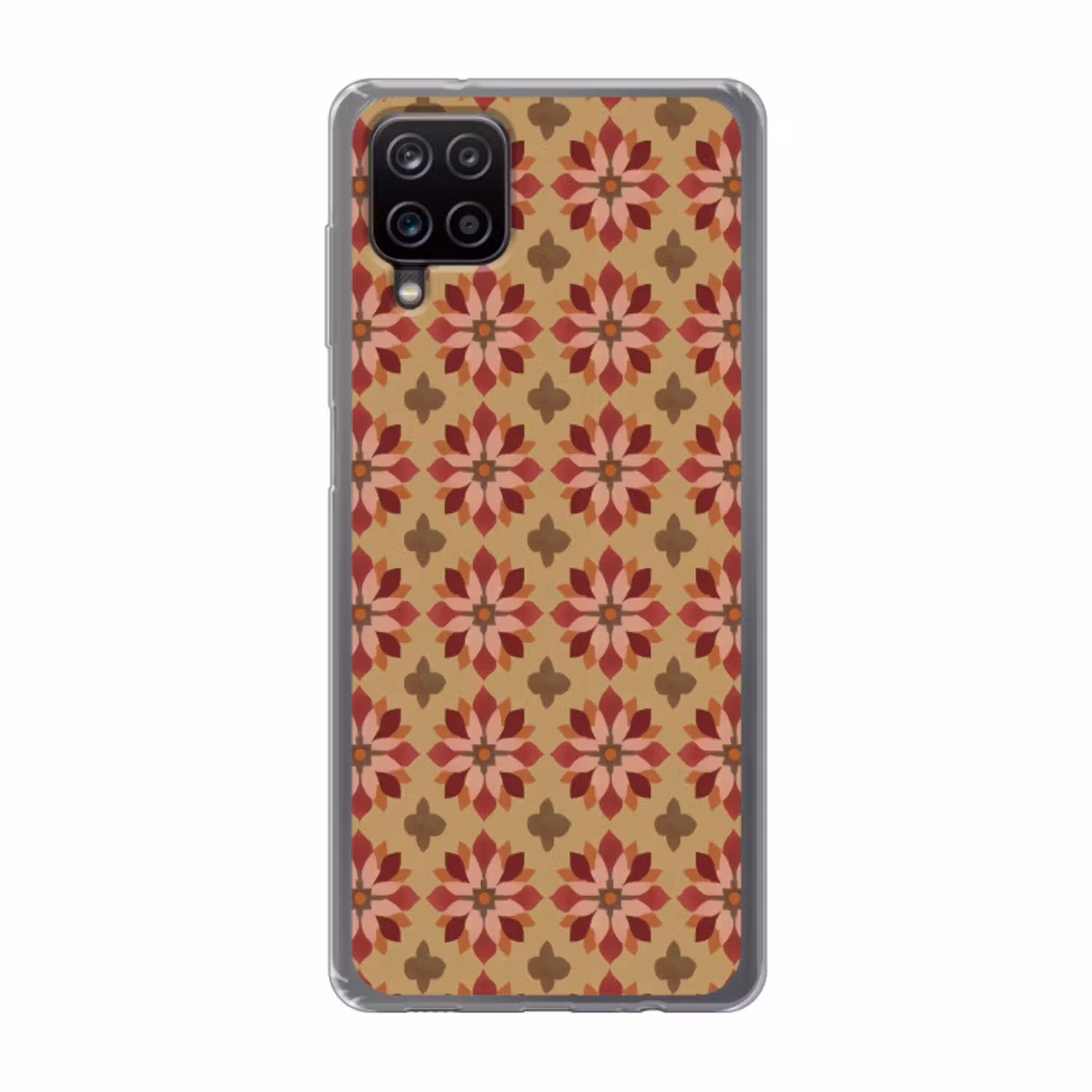 Bloemen - Retro - Groen Telefoonhoesje Samsung Galaxy A12 klein 372 -3d