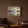 Berg - Rivier - Zonsondergang Light Box met batterij (Wandlamp) middel -sfeer4