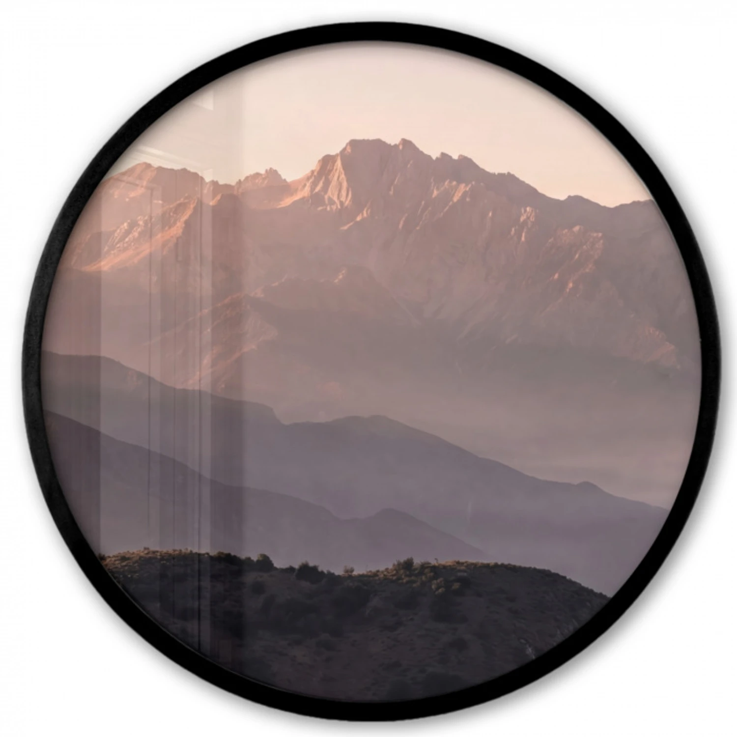 Panorama - Landschap - Bergen Fotolijst rond zonder passe partout klein -3d
