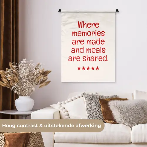 Quote - Sterren - Rood - Memories Wandkleed katoen klein -sfeer1
