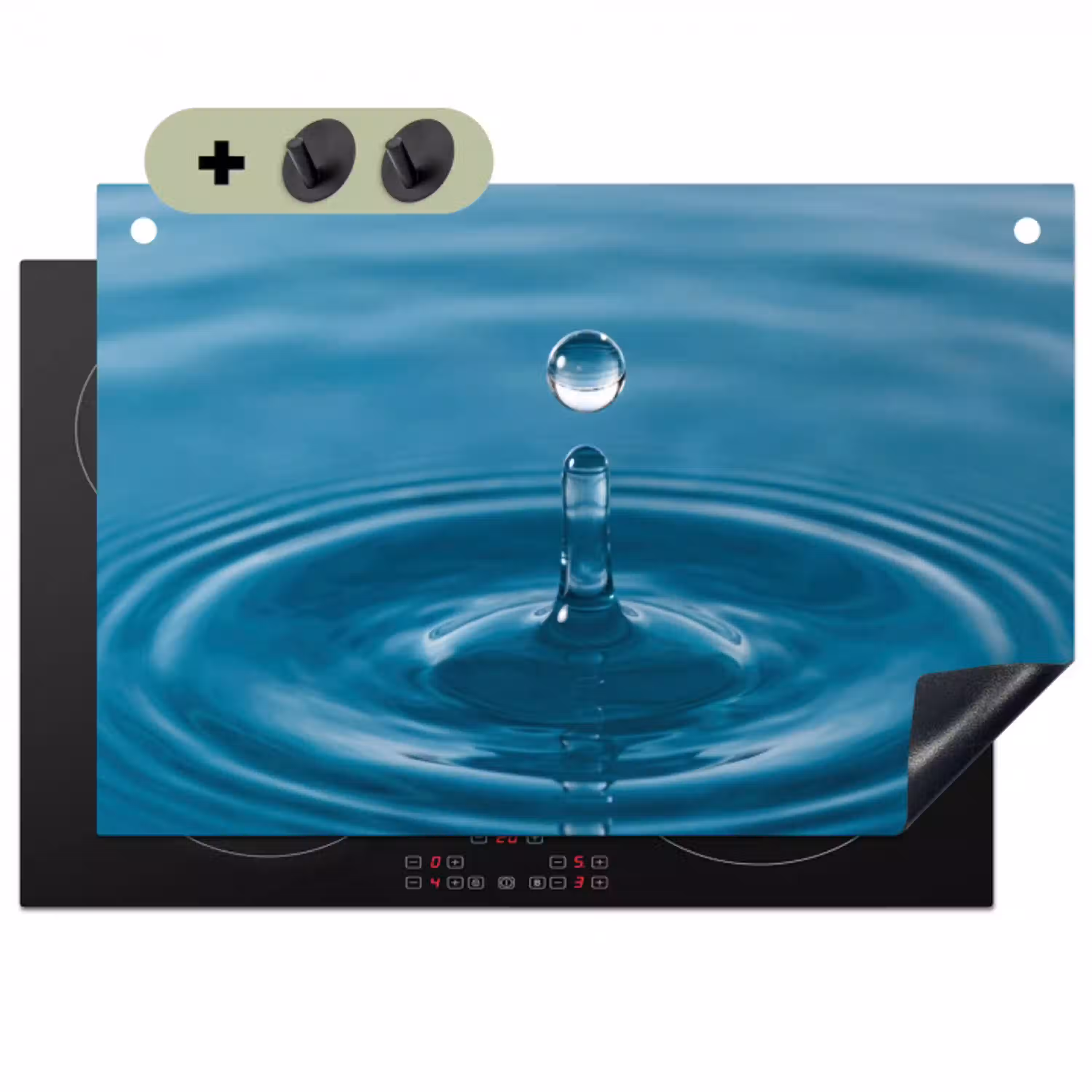 Waterdruppel - Water - Oppervlakte Inductie beschemer met haakjes klein -3d
