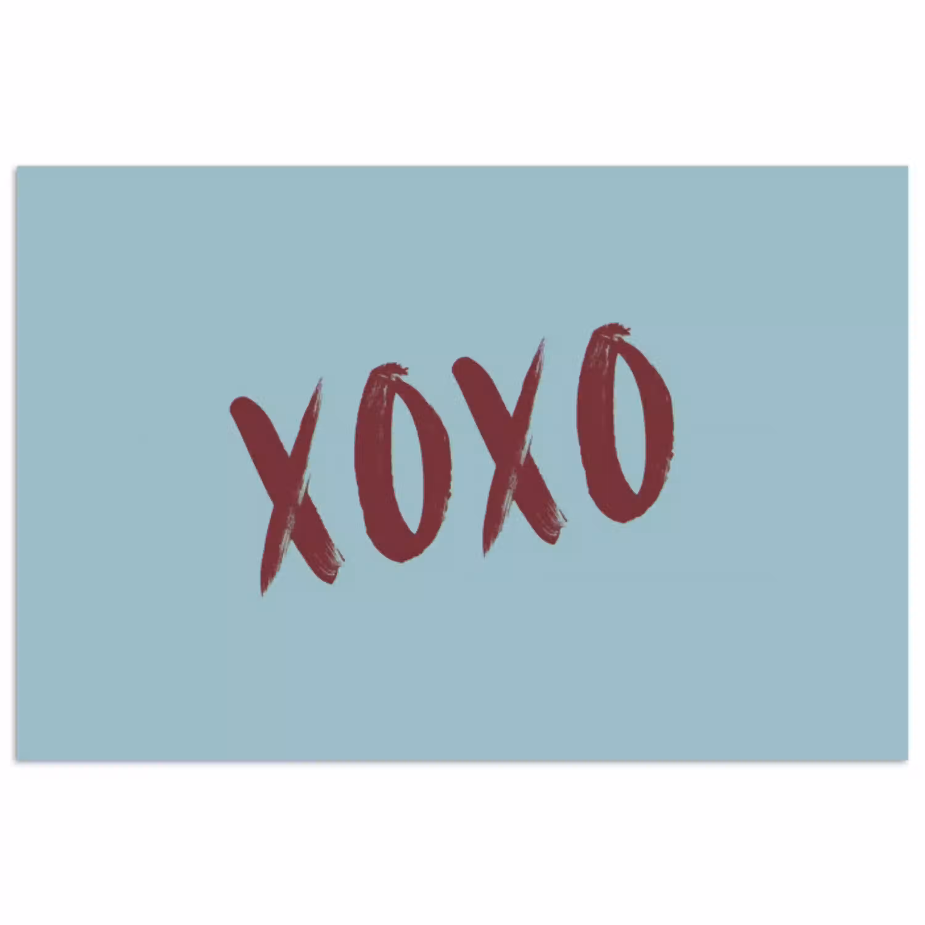 XOXO - Blauw - Rood poster papier klein -3d