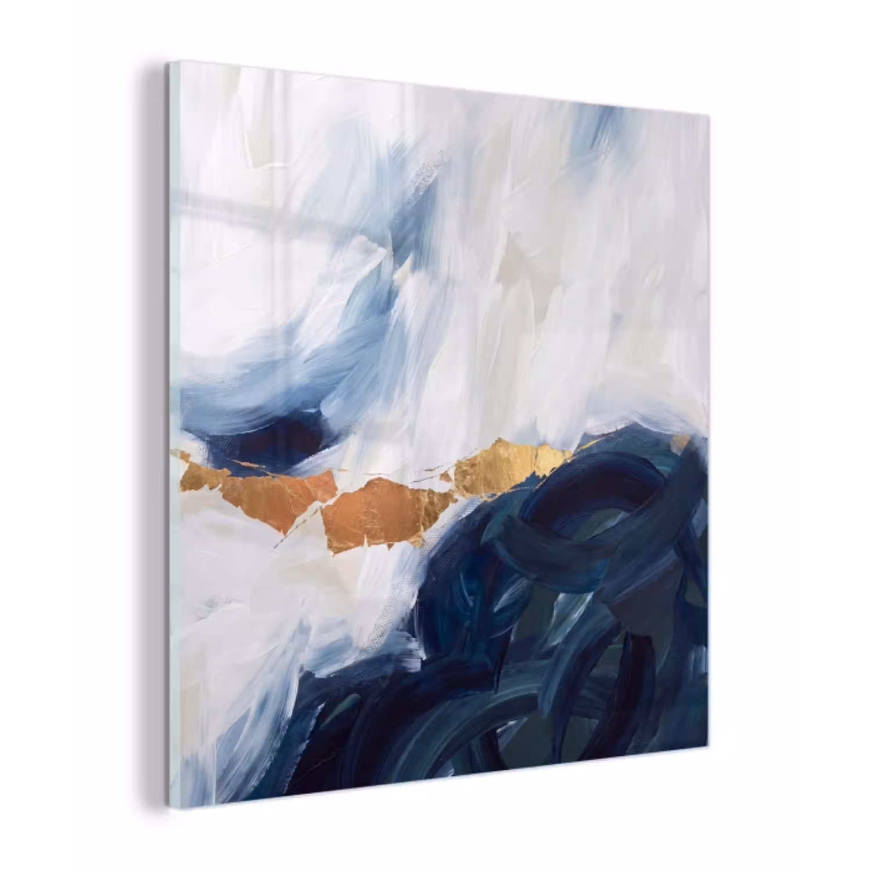 Abstract - Acryl - Blauw - Goud - Elegant plexiglas 5mm klein -z3d