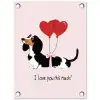 Hond - Teckel - Valentijn - Love tuinposter los doek klein -3d