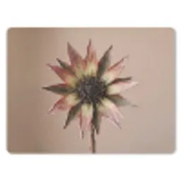 Droogbloem - Protea - Vintage - Beige - Rustiek muismat rubber klein -3d