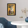 Geel - Uil - Vogel - Decoratie fotolijst zwart zonder passe partout klein -sfeer4