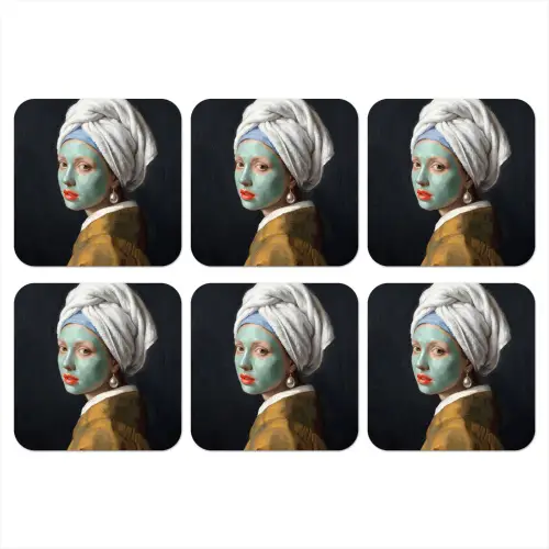 Iconisch - Modern - Kleurrijk onderzetter kurk middel -3d