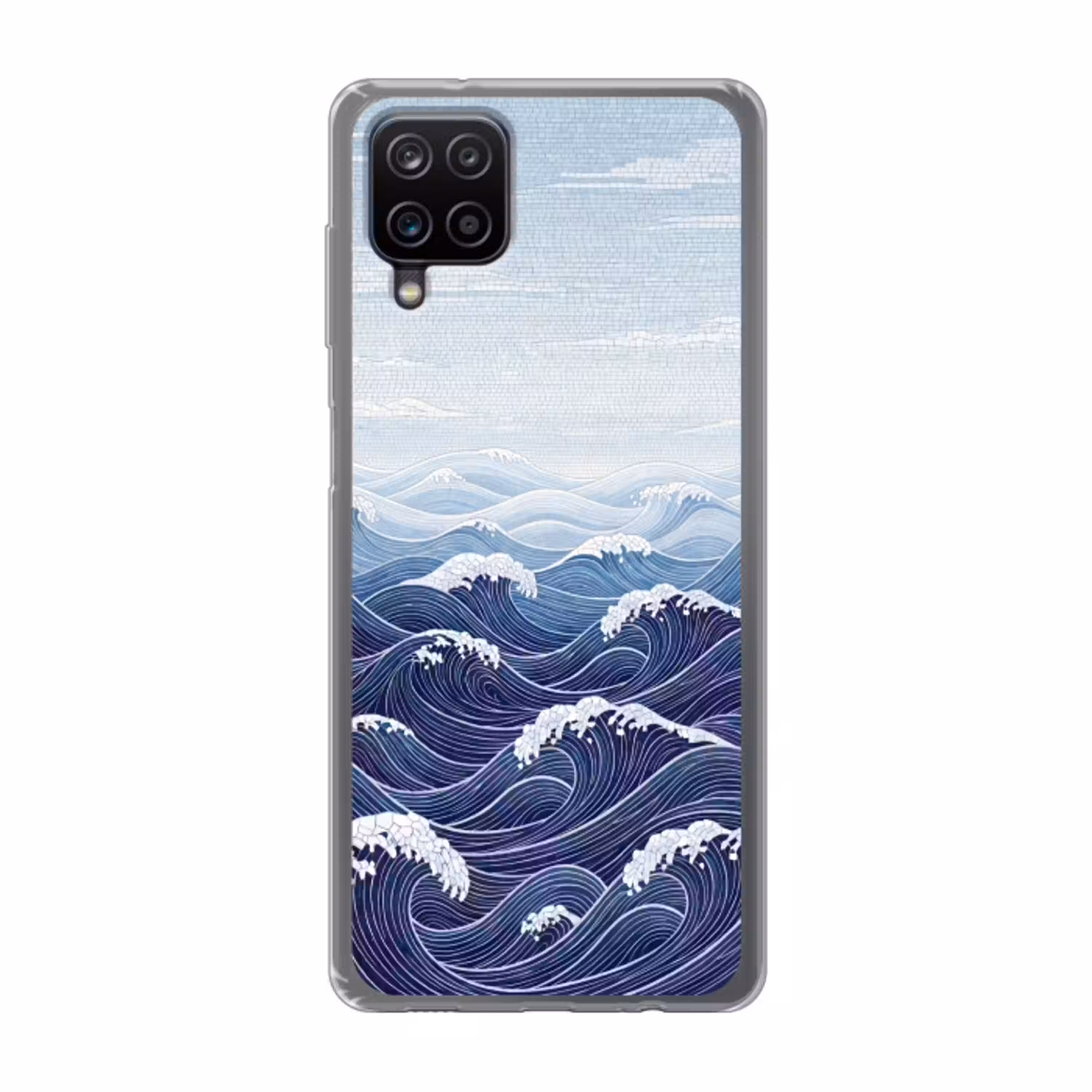 Water - Mozaïek - Landschap - Modern - Blauw Telefoonhoesje Samsung Galaxy A12 klein -3d