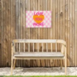 Valentijn - Love - Roze - Oranje Tuinposter op houten frame 2 cm dik klein -sfeer4