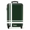 Donkergroene achtergrond met wit kruispatroon linksonder NBS - Handbagage koffer - Kinderen Unisex middel -productfoto_recht