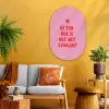 Roze - Zon - Quote Wandcirkel Ovaal Glas middel -sfeer4