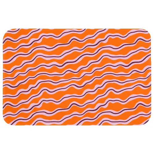 Retro - Golvend - Oranje Badmat klein 997 -3d