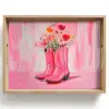 Roze - Bloemen - Cowboy Dienblad Rechthoek middel -z3d_shopping