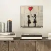 Street art - Banksy - Ballon - Graffiti - Retro plexiglas 5mm klein -sfeer1
