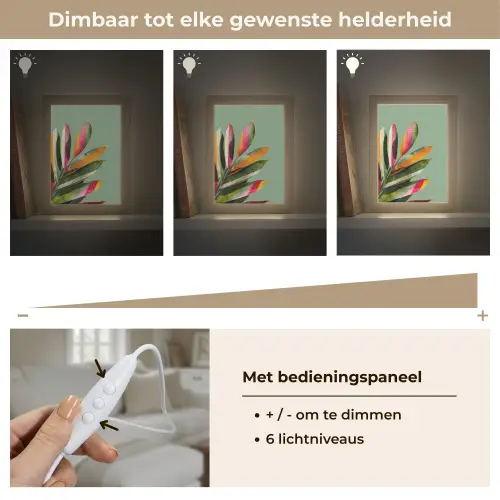 Bladeren - Tak - Kleurrijk Light Box met kabel (Tafellamp) klein -USP_dimbaarNL