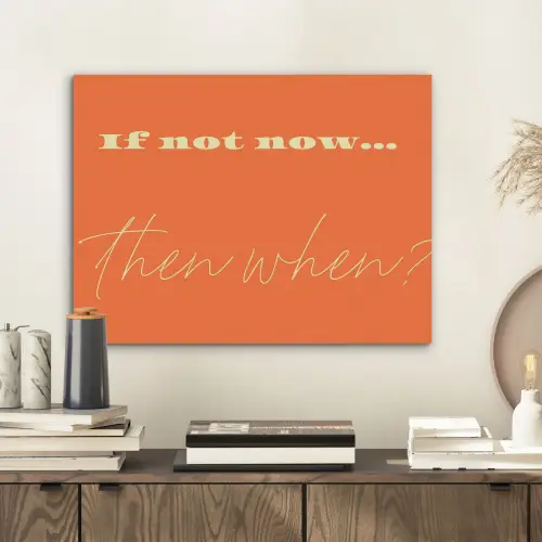 If not now then when - Oranje - Geel - Levendig PET vilt klein -sfeer1