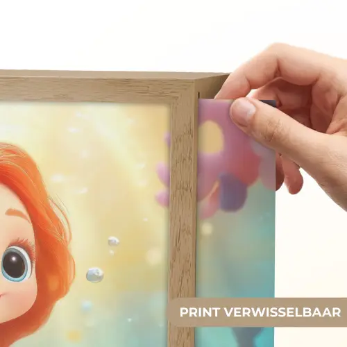 Zeemeermin - Water - Vissen - Rood Light Box met batterij (Wandlamp kind) middel -USP_websiteprintNL