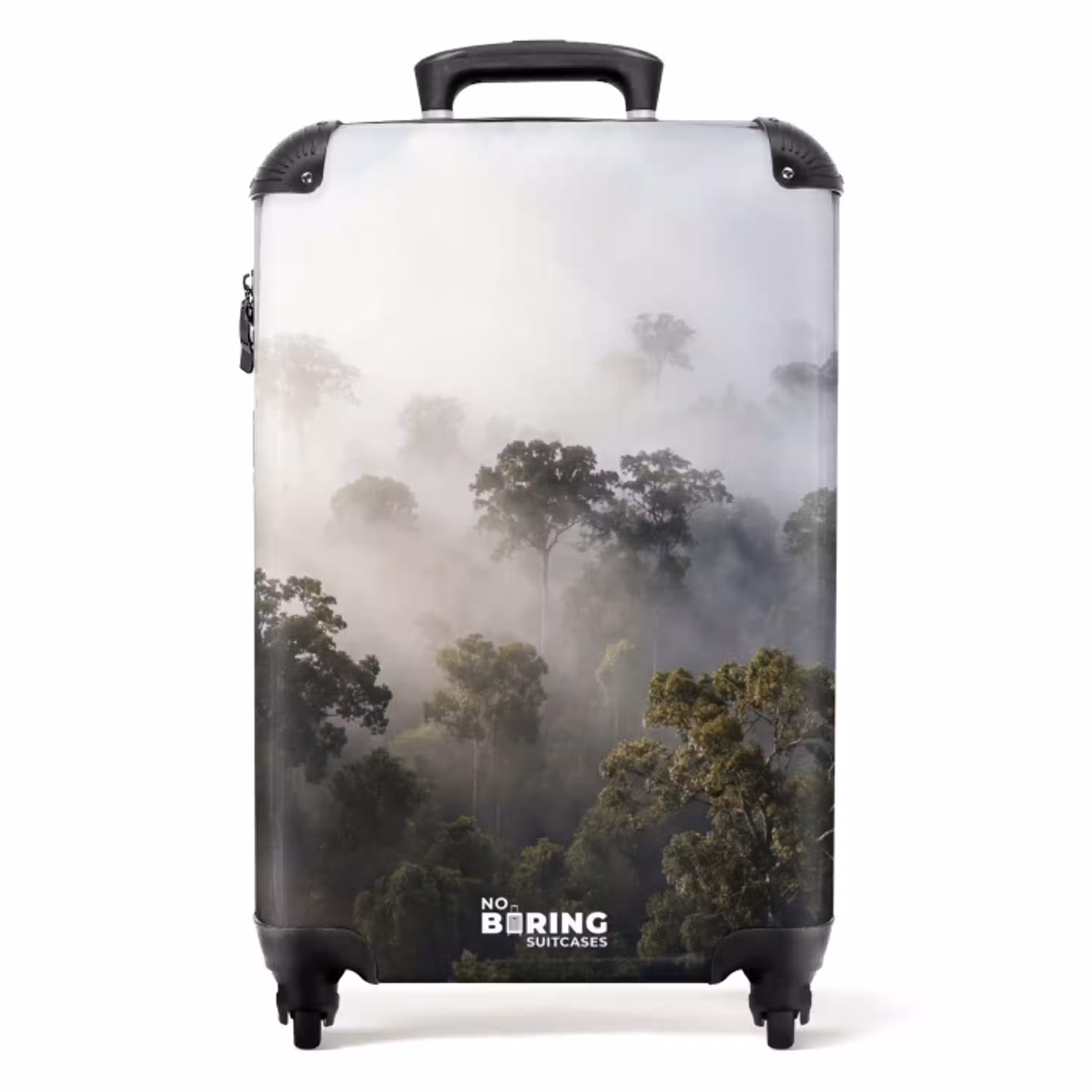 Bos - Mist - Natuur - Groen NBS - Handbagage koffer - Volwassenen Unisex middel -productfoto_recht