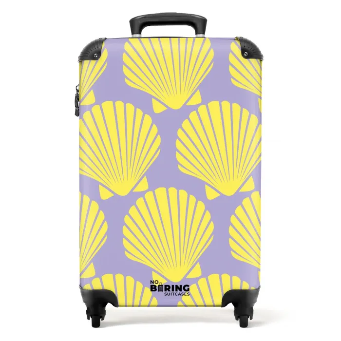 Patronen - Schelp patroon in lavendel NBS - Handbagage koffer - Kinderen Unisex middel -productfoto_recht