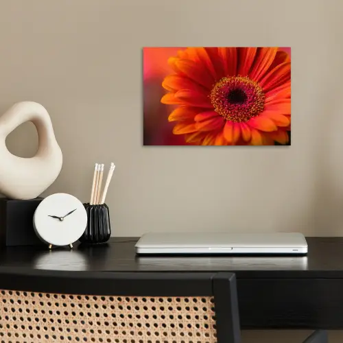 Oranje - Gerbera - Intens poster papier klein -sfeer1