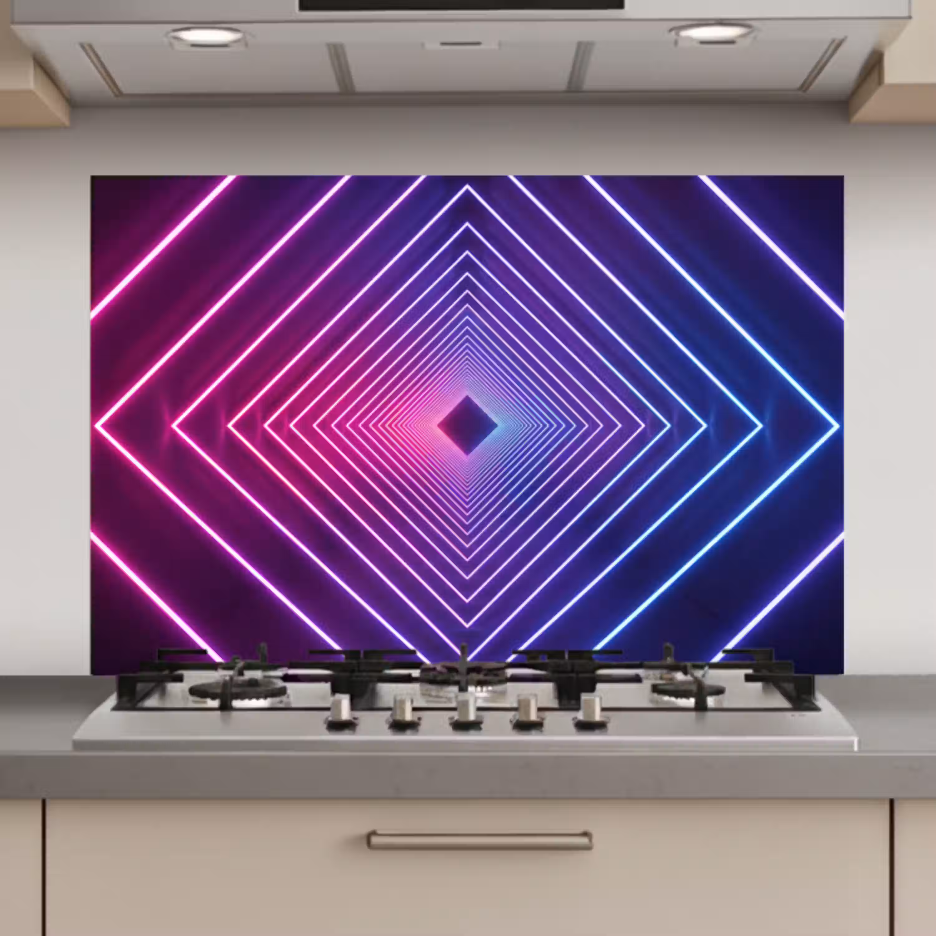 Driedimensionaal - Tunnel - Ruimte keuken achterwand spatscherm klein -3d_website