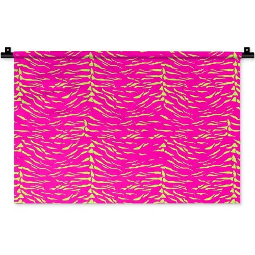 Neon - Groen - Roze - Tijger Wandkleed katoen klein 269 -zz3d